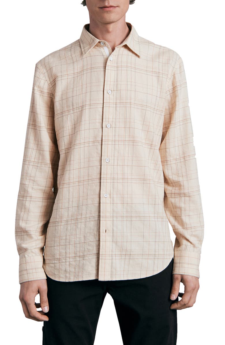 rag & bone Gus Plaid Button-Up Shirt, Main, color, 