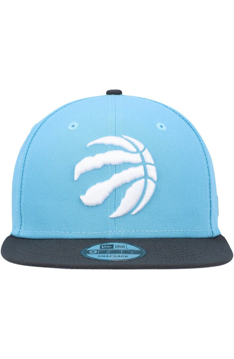 New Era Men's New Era Turquoise/Charcoal Toronto Raptors Two-Tone 9FIFTY Snapback Hat, Alternate, color, 