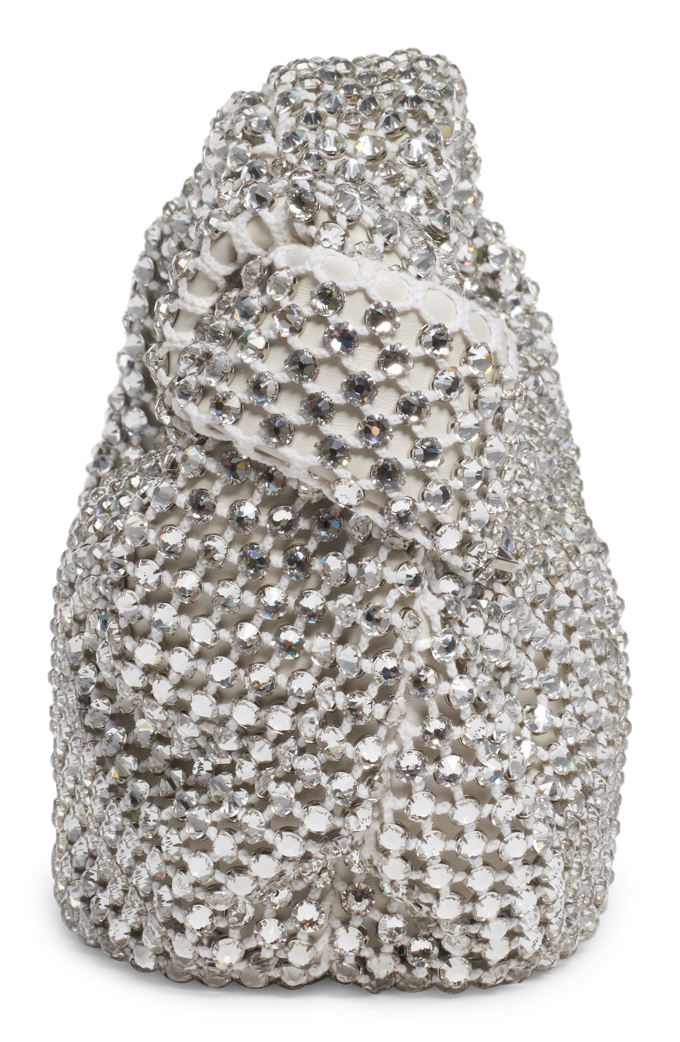 Bottega Veneta Mini Jodie Crystal Mesh Hobo, Alternate, color, 