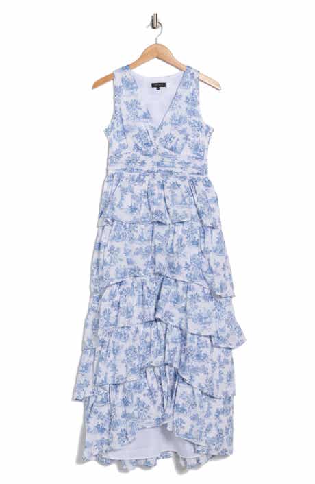 1.STATE Ruffled Tiered Maxi Dress