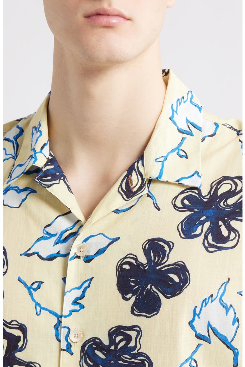 Casual Fit Floral Button-Up Shirt, Alternate, color, YELLOW