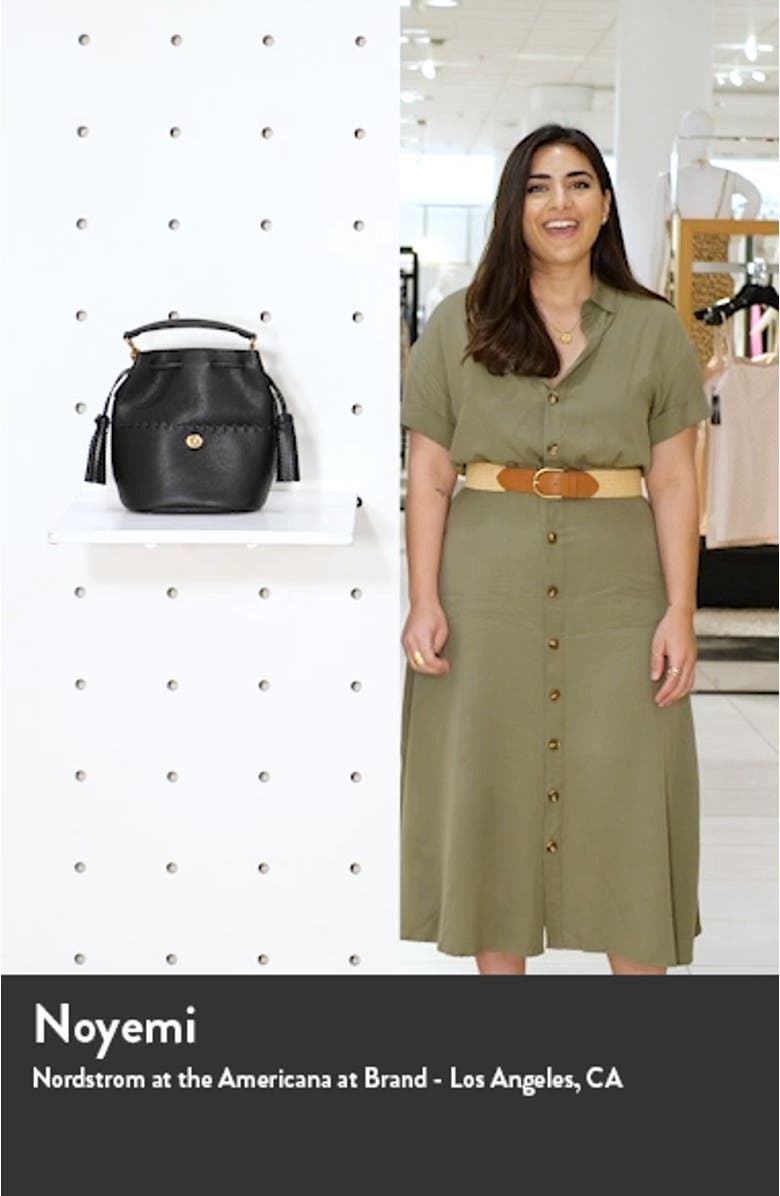 Lora Whipstitch Leather Bucket Bag, sales video thumbnail