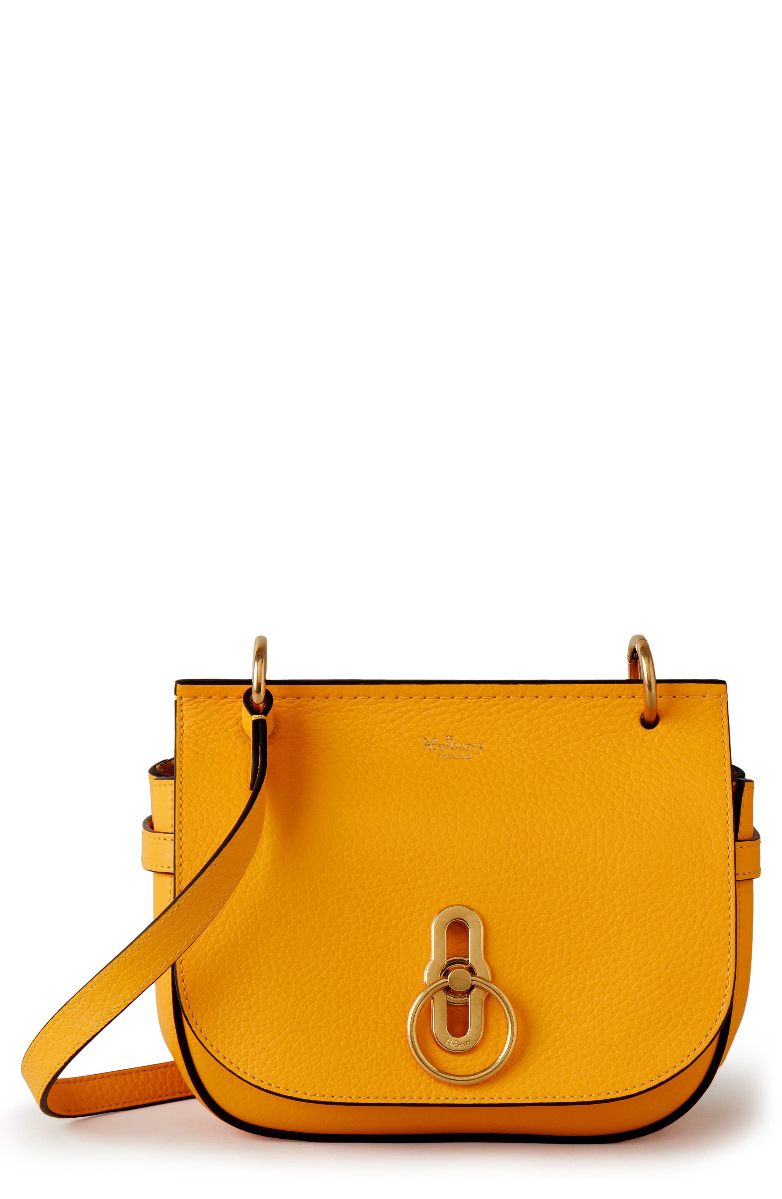 Mulberry Small Amberly Grained Leather Satchel, Main, color, Double Yellow
