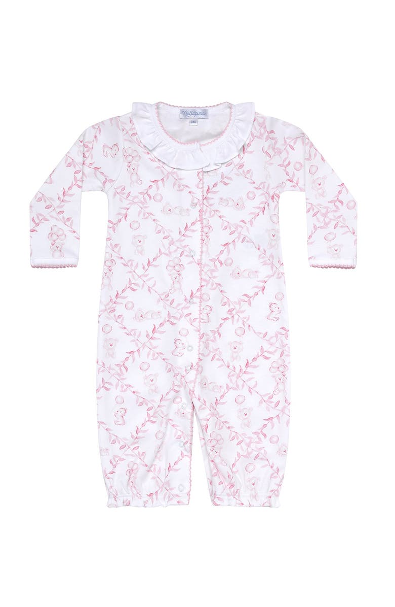 Nellapima Pink Bears Trellace Baby Converter Gown - Baby, Alternate, color, Pink