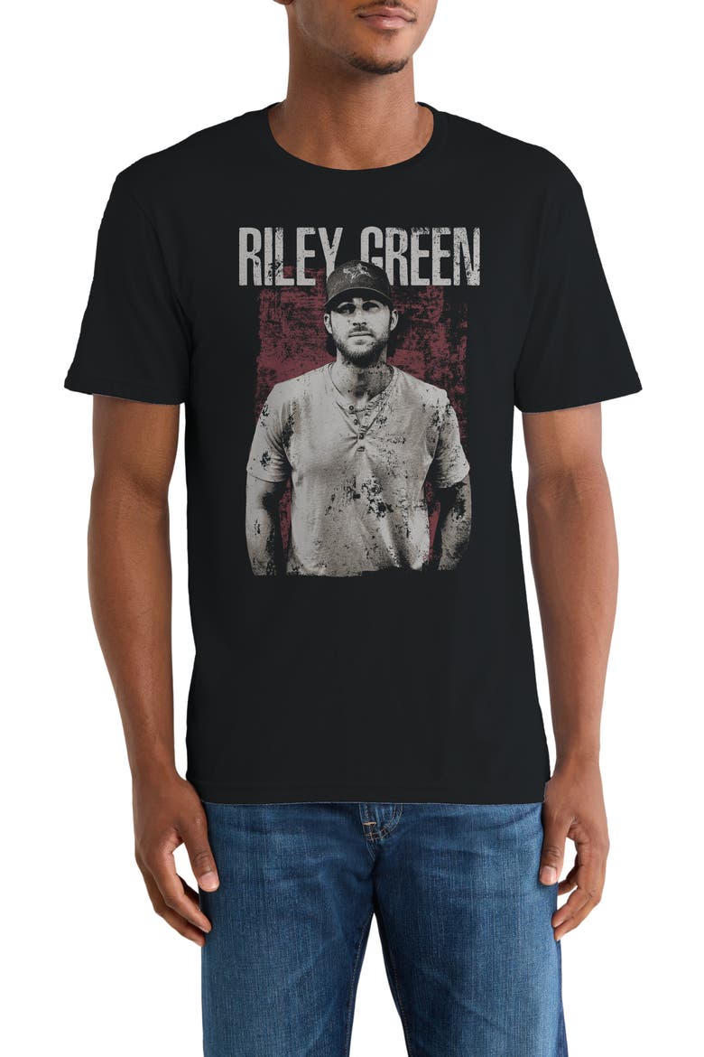 Riley Green Grunge Graphic T-Shirt, Main, color, BLACK