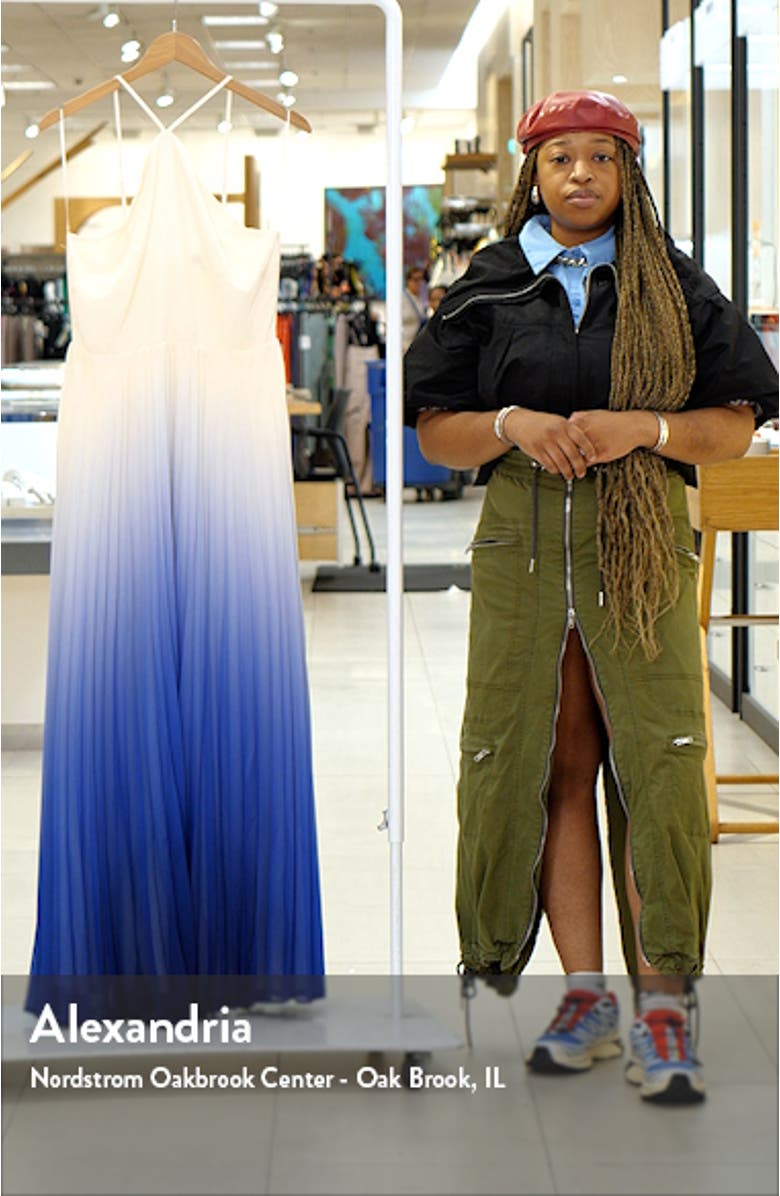 Dip Dye Halter Pleated Maxi Dress, sales video thumbnail
