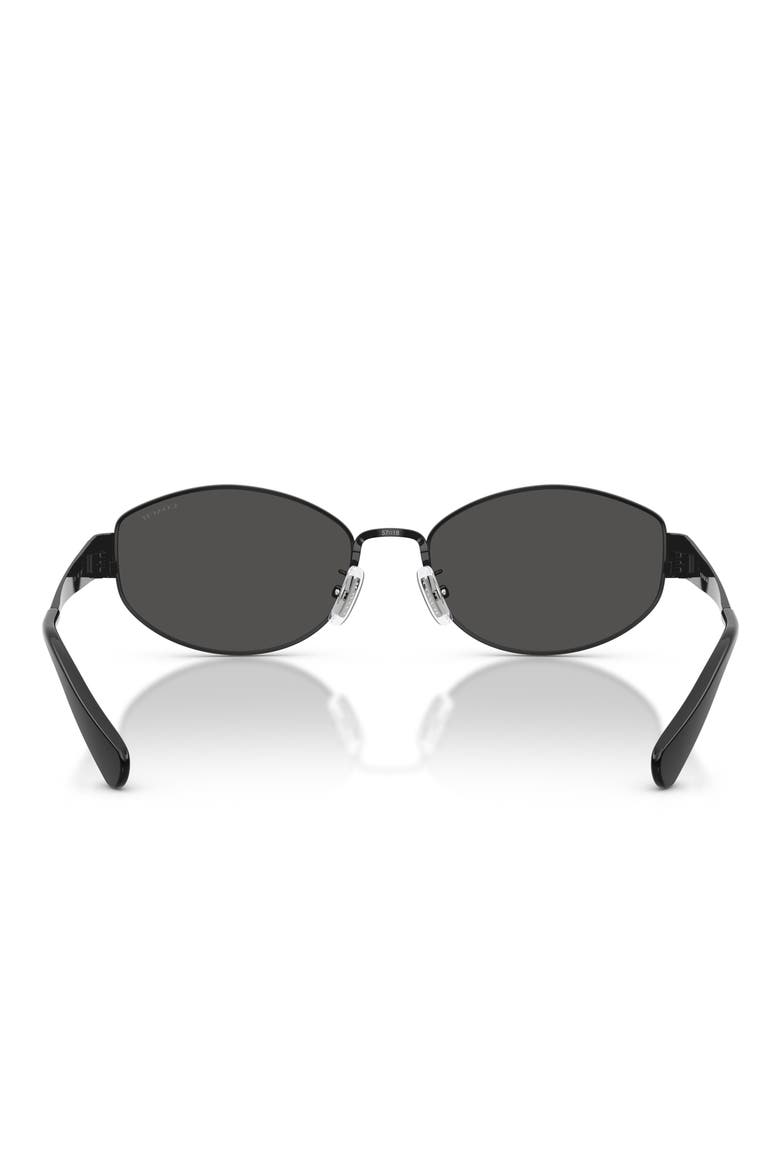 57mm Irregular Sunglasses, Alternate, color, SHINY BLACK / GREY SOLID