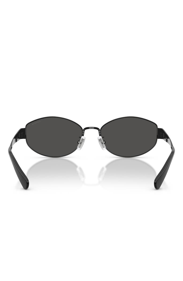 COACH 57mm Irregular Sunglasses, Alternate, color, Shiny Black / Grey Solid