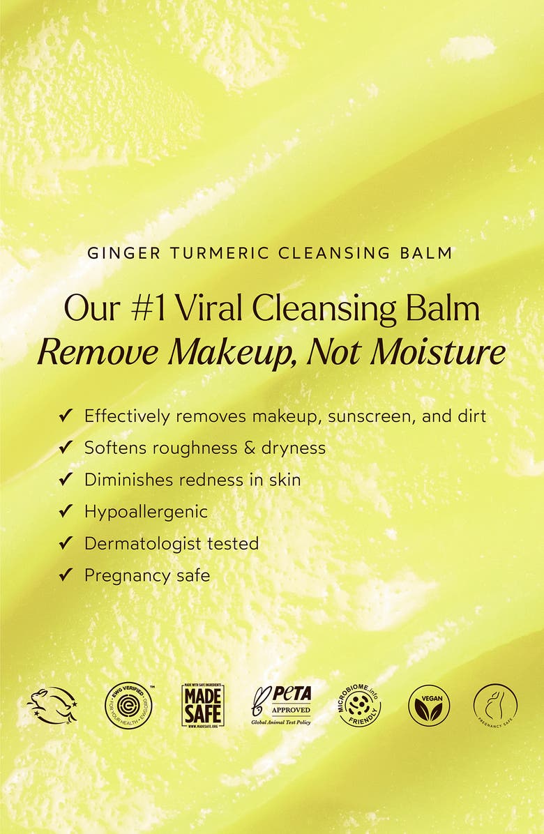 True Botanicals Ginger Turmeric Makeup Removing Cleansing Balm, Alternate, color, 