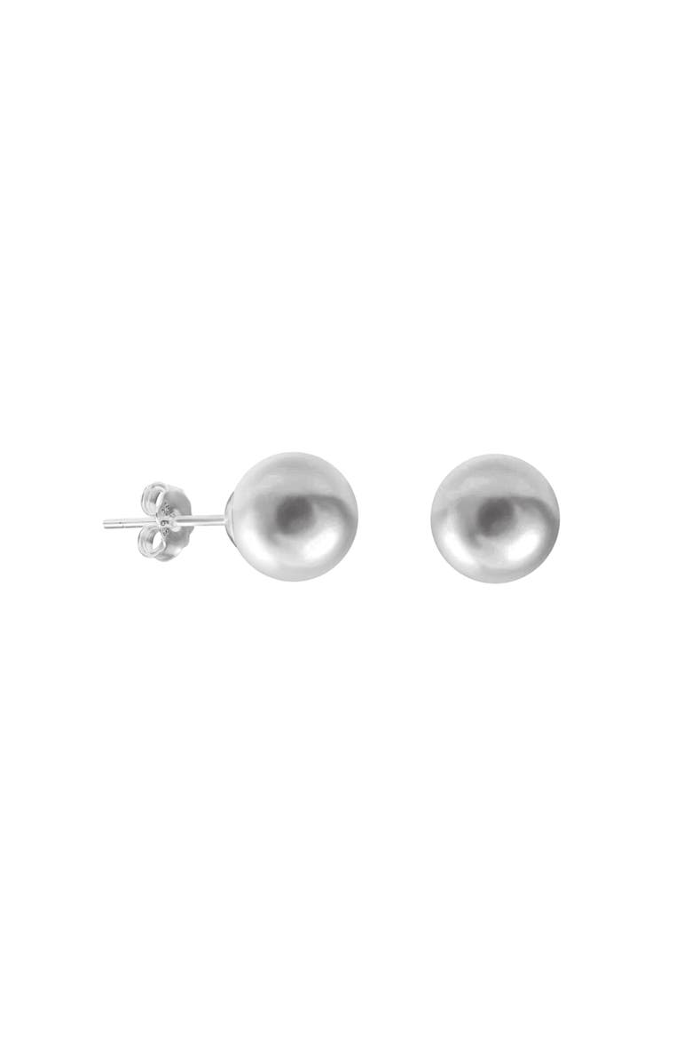 Donatello Gian Shell Pearl Studs Earrings, Main, color, Grey