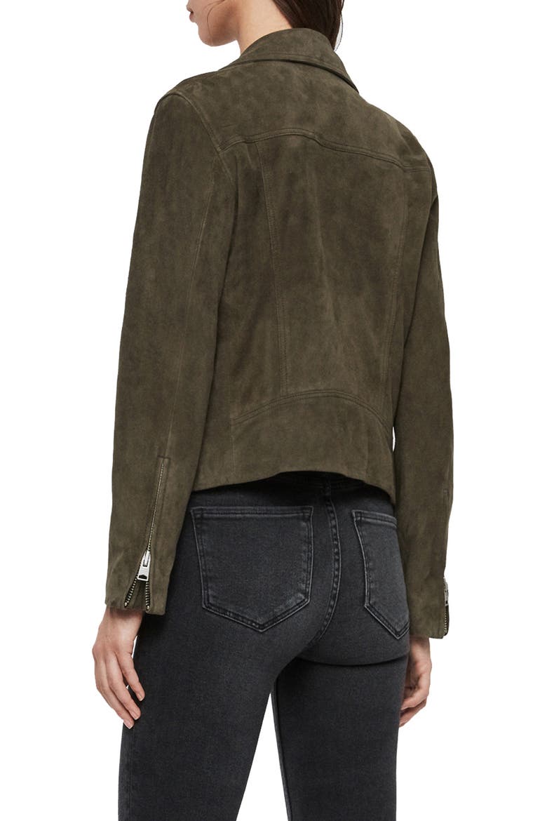 Dalby Suede Biker Jacket, Alternate, color, EMERALD GREEN