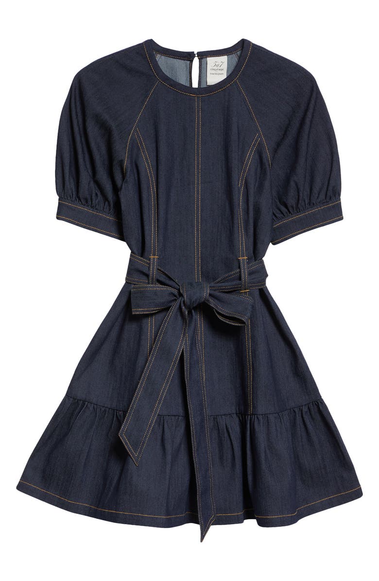Cinq à Sept Madi Puff Sleeve Belted Dress, Alternate, color, 