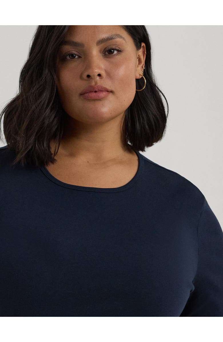 Lauren Ralph Lauren Long Sleeve Stretch Cotton Tee, Alternate, color, Lauren Navy