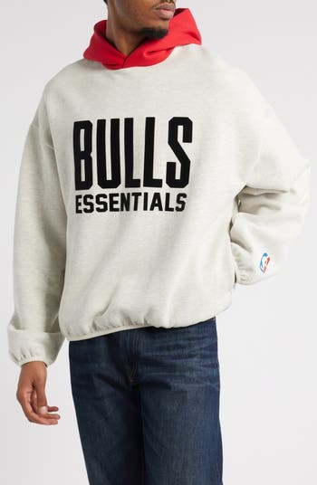 国内発送 FOG ESSENTIALS☆NBA Bulls ブルズ グレー フーディ Fear of God Essentials x NBA Chicago Bulls Fleece Hoodie