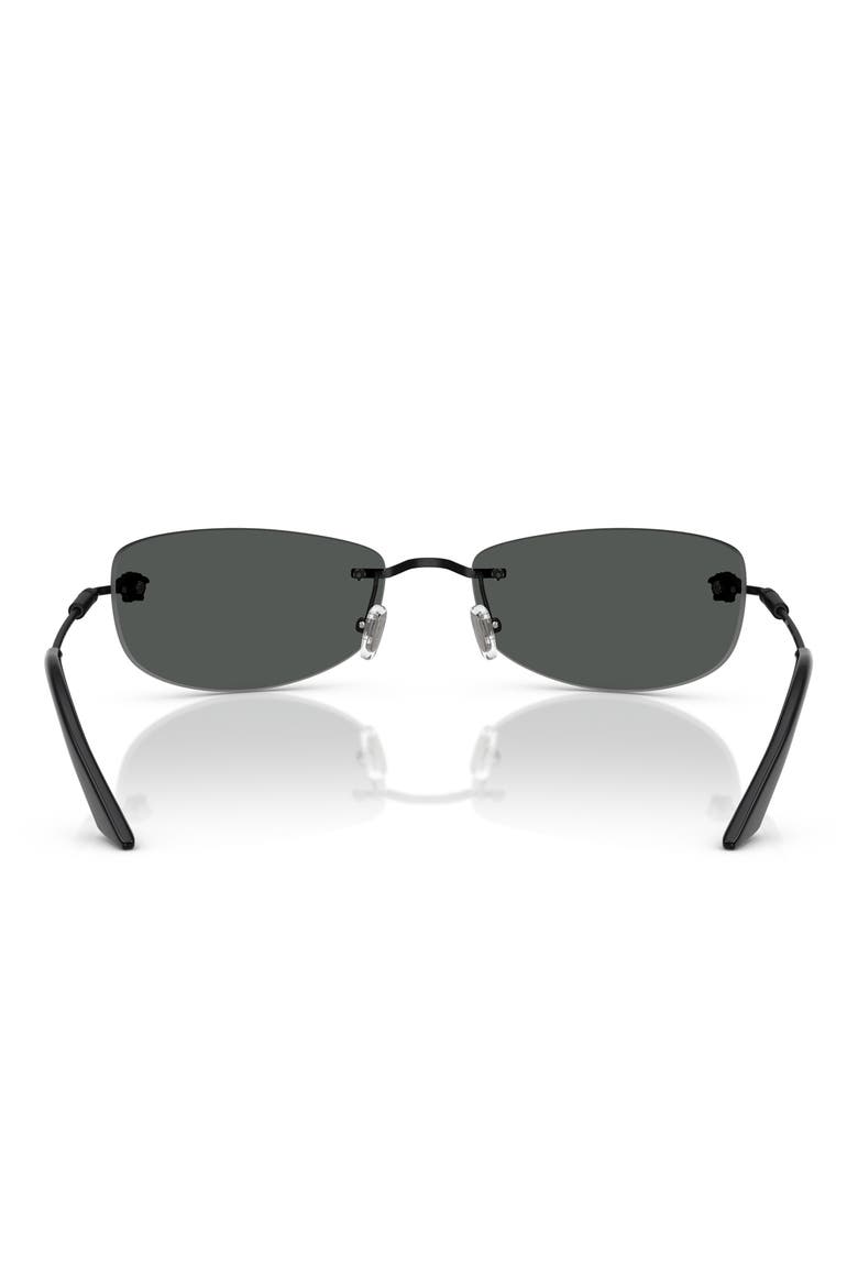 60mm Rectangular Sunglasses, Alternate, color, MATTE BLACK