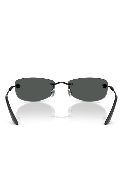 Versace 60mm Rectangular Sunglasses In Matte Black