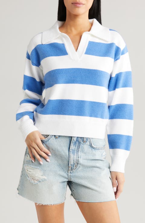 Stripe Johnny Collar Sweater