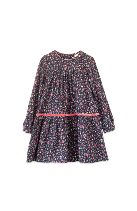 Piper Tiered Dress with Velvet Trim