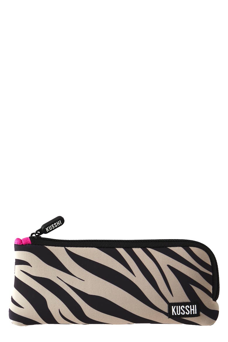 Cosmetics Pencil Case, Main, color, Zebra/Fuschia