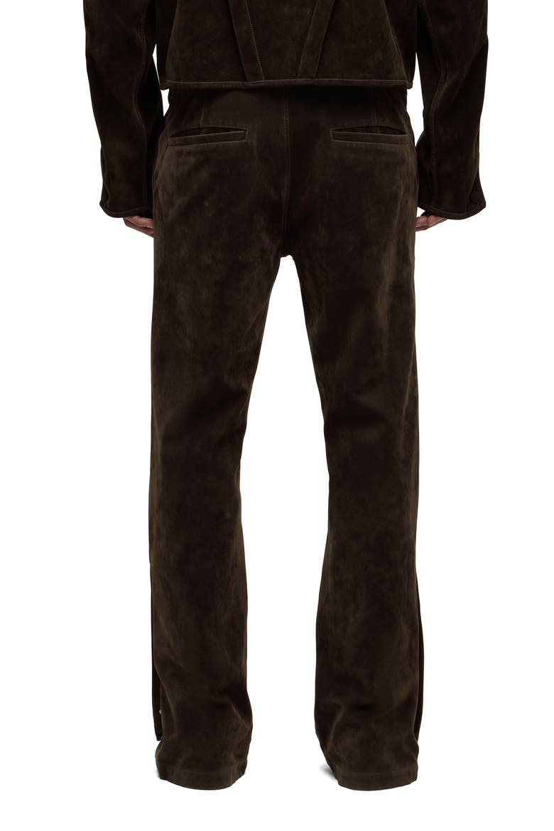 Walker Faux Suede Trousers, Alternate, color, DARK BROWN