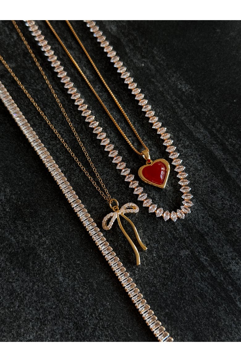Sacred Heart Necklace, Alternate, color, Red Carnelian