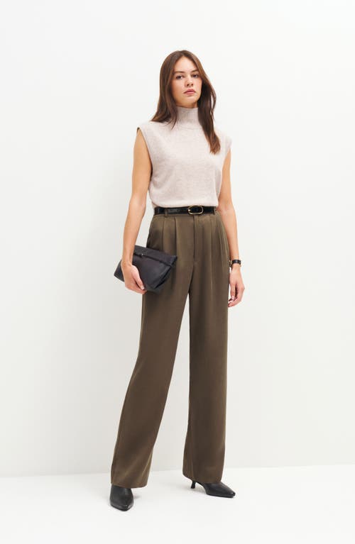 Reformation Mason High Waist Wide Leg Pants In Brown