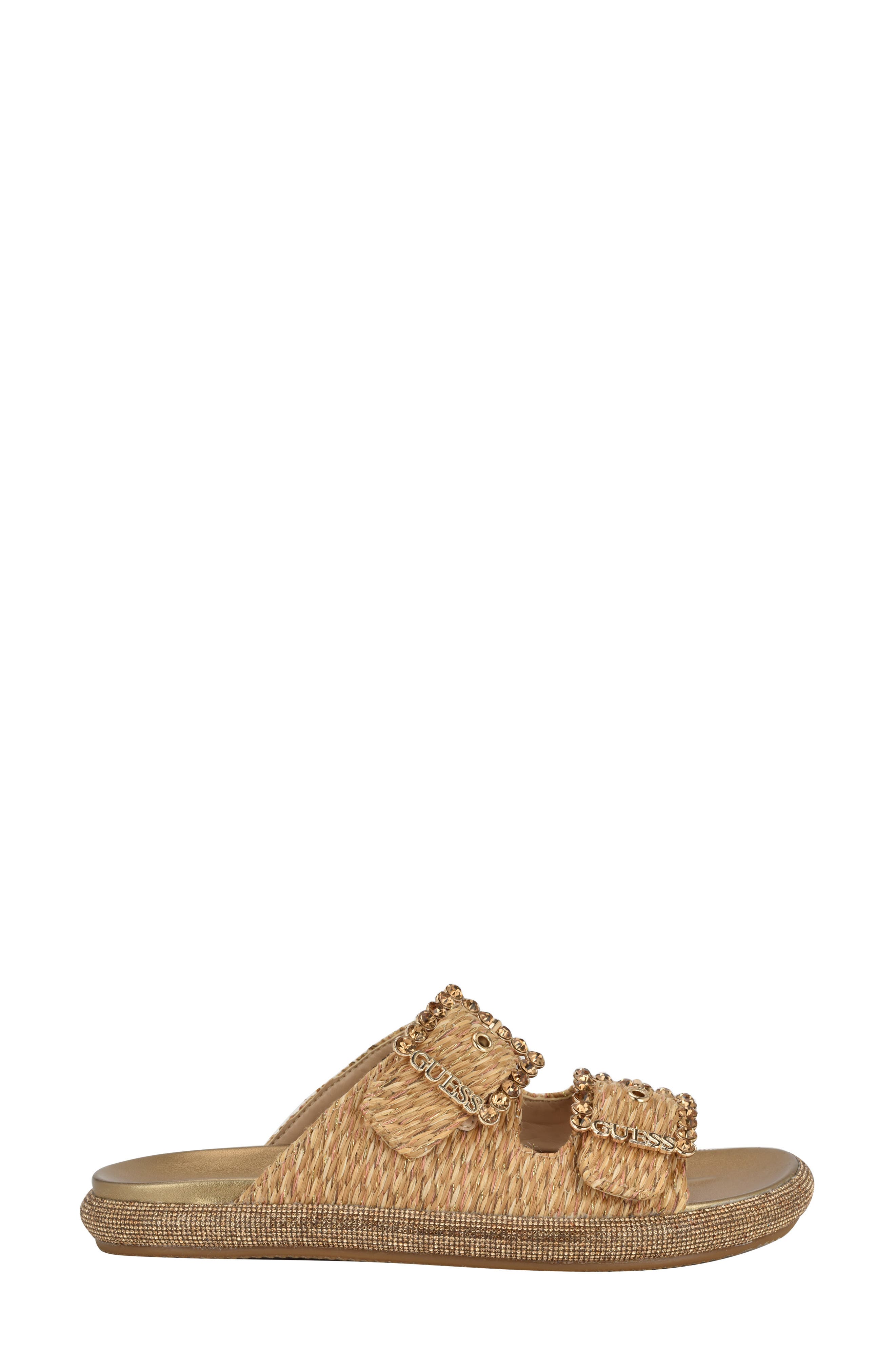 GUESS Funzy Slide Sandal, Alternate, color, Light Natural