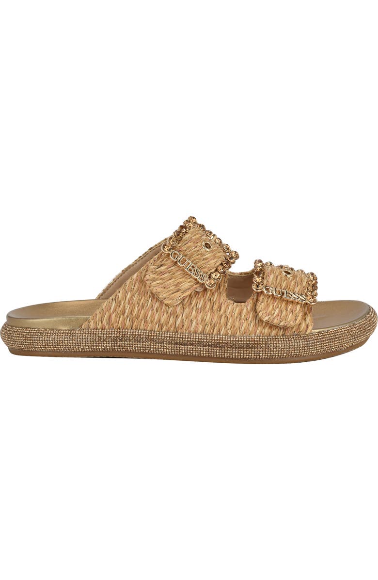 GUESS Funzy Slide Sandal, Alternate, color, Light Natural