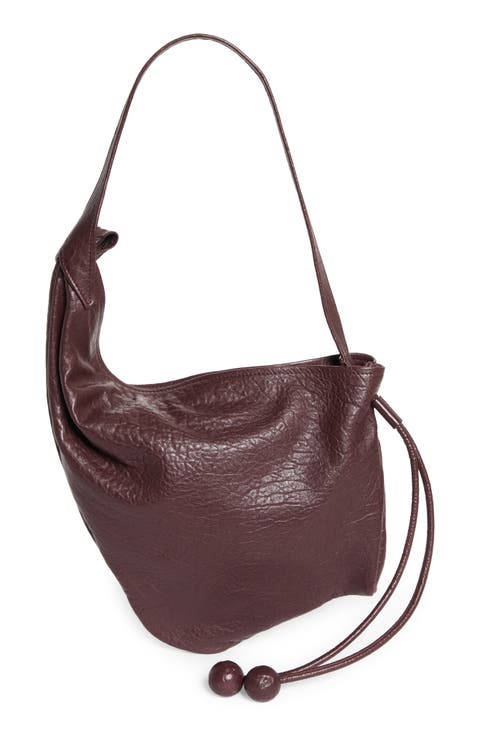 Small Sling Leather Hobo Bag