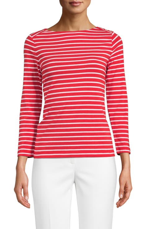 Stripe Boat Neck Top