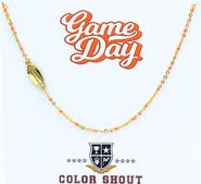 Color Shout Game Day Side Set Football Necklace with Enamel Beads