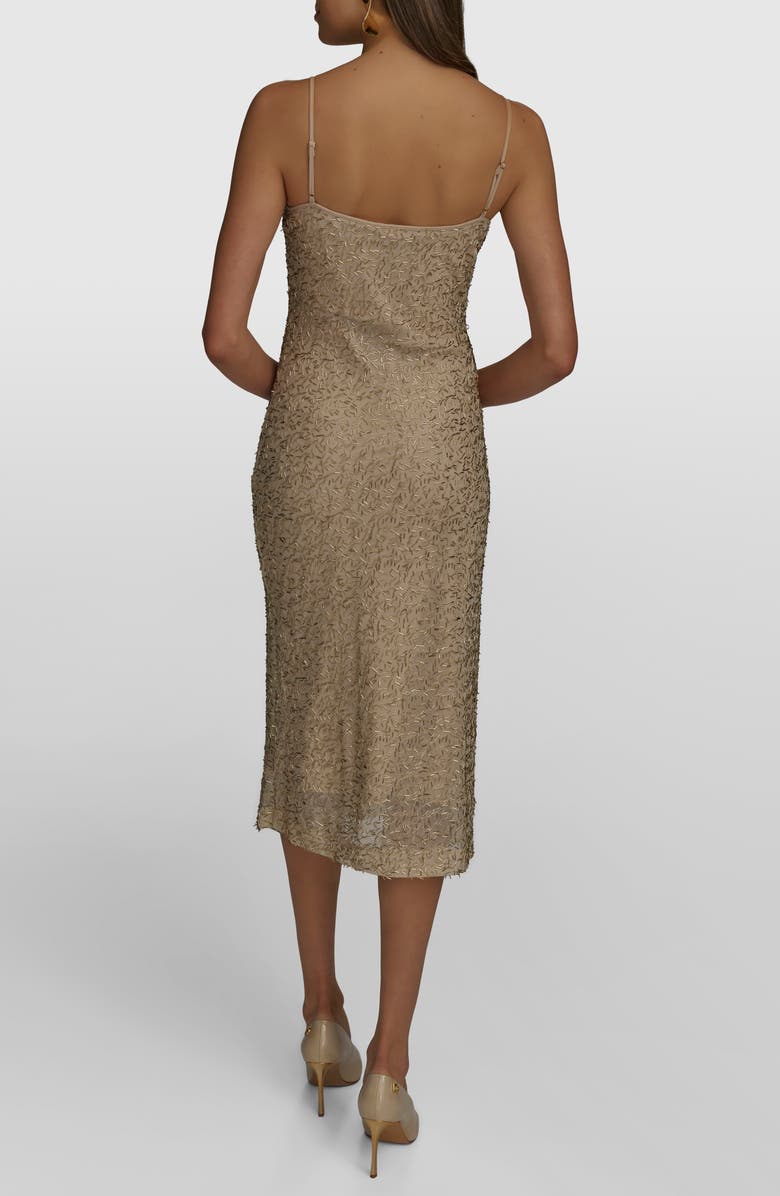 Donna Karan New York Bugle Beaded Slipdress, Alternate, color, 