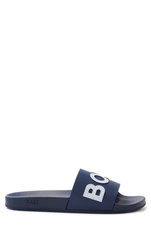 Hugo Boss Boss Bay Slide Sandal In Blue