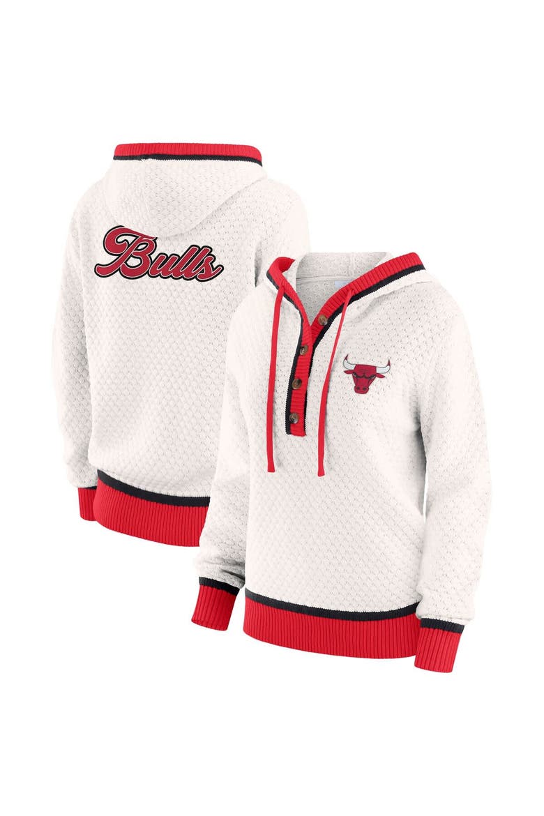 Women's WEAR by Erin Andrews White Chicago Bulls Plus Size Hoodie Sweater, Main, color, White
