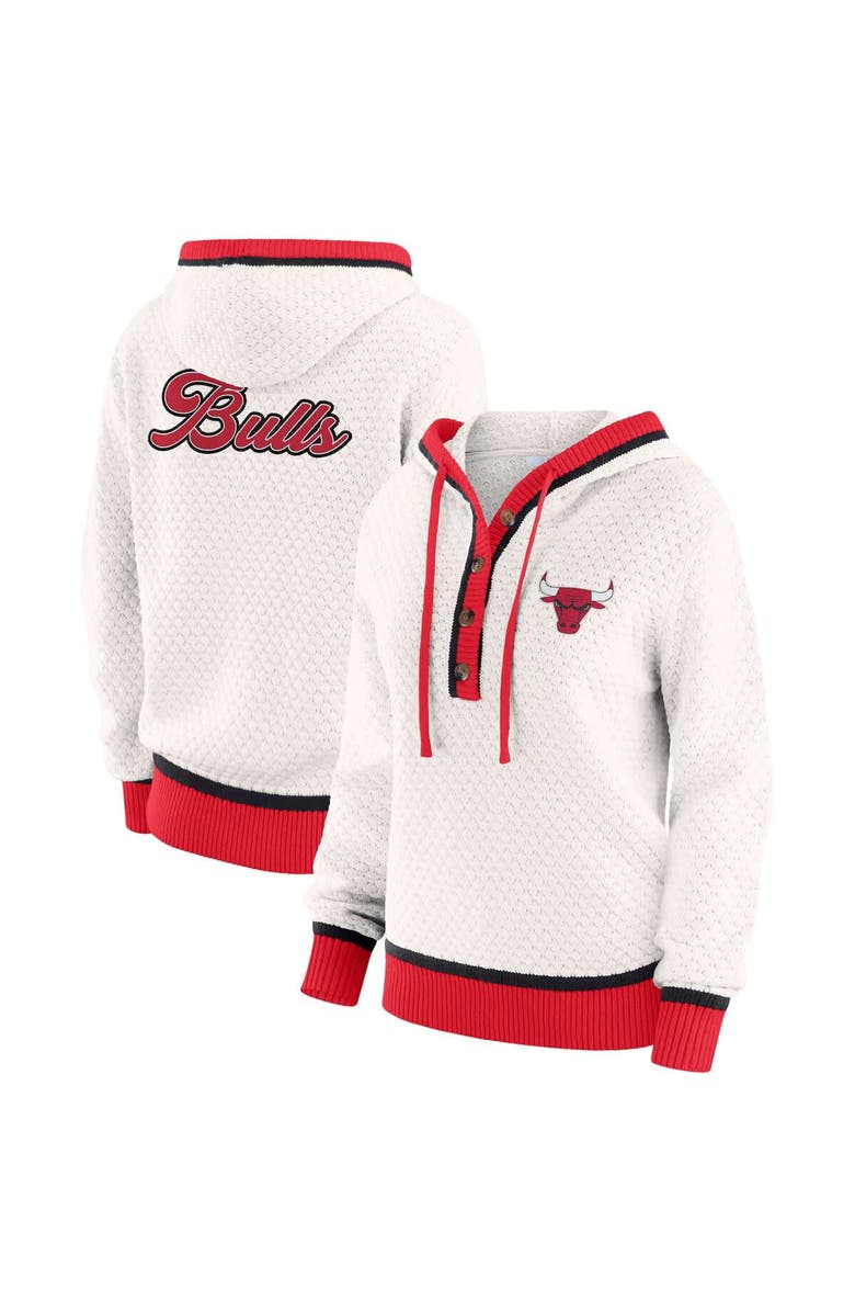 WEAR by Erin Andrews Women's WEAR by Erin Andrews White Chicago Bulls Plus Size Hoodie Sweater, Main, color, White