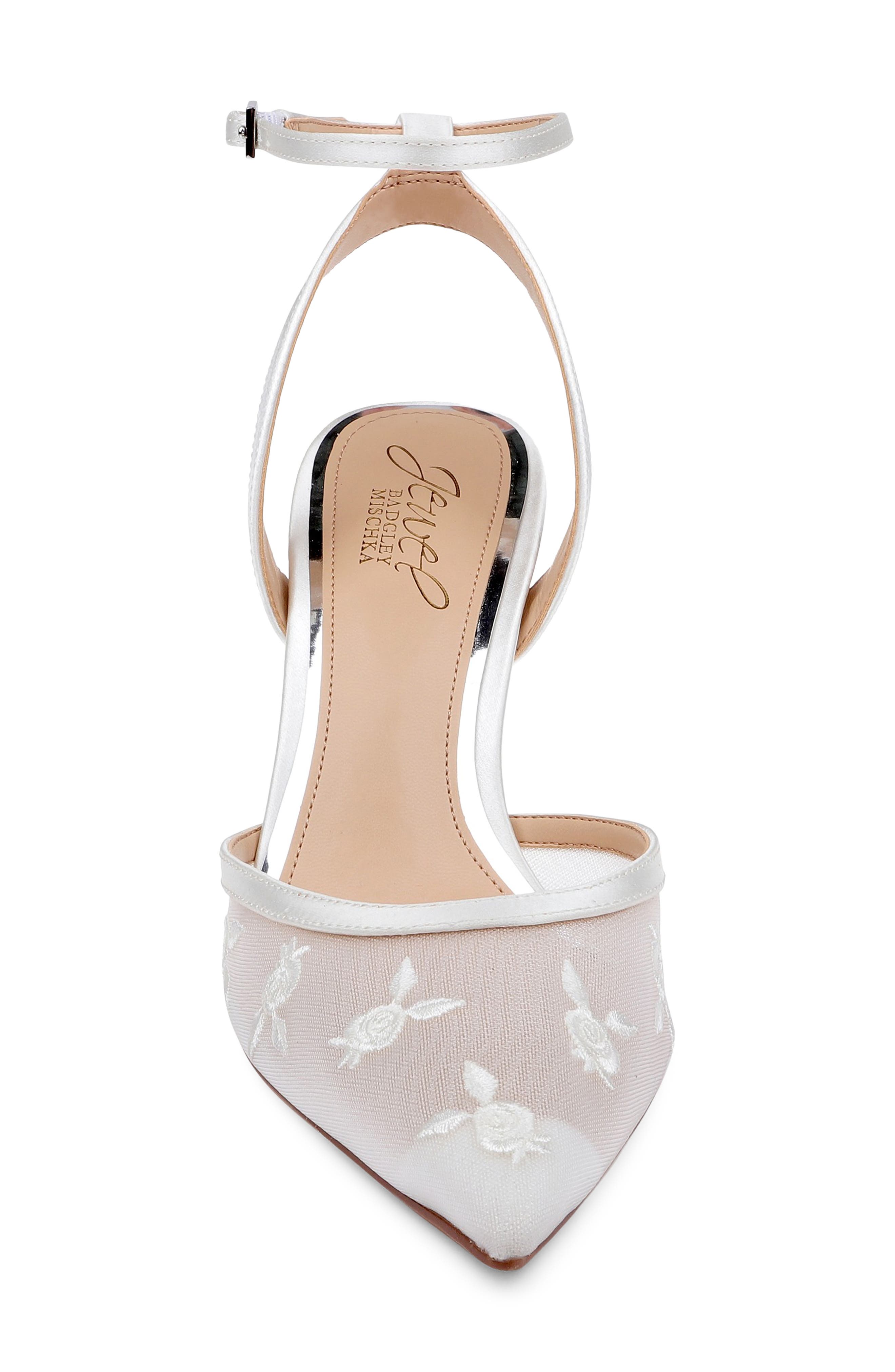 Zaida Ankle Strap Pointed Toe Pump, Alternate, color, IVORY SATIN