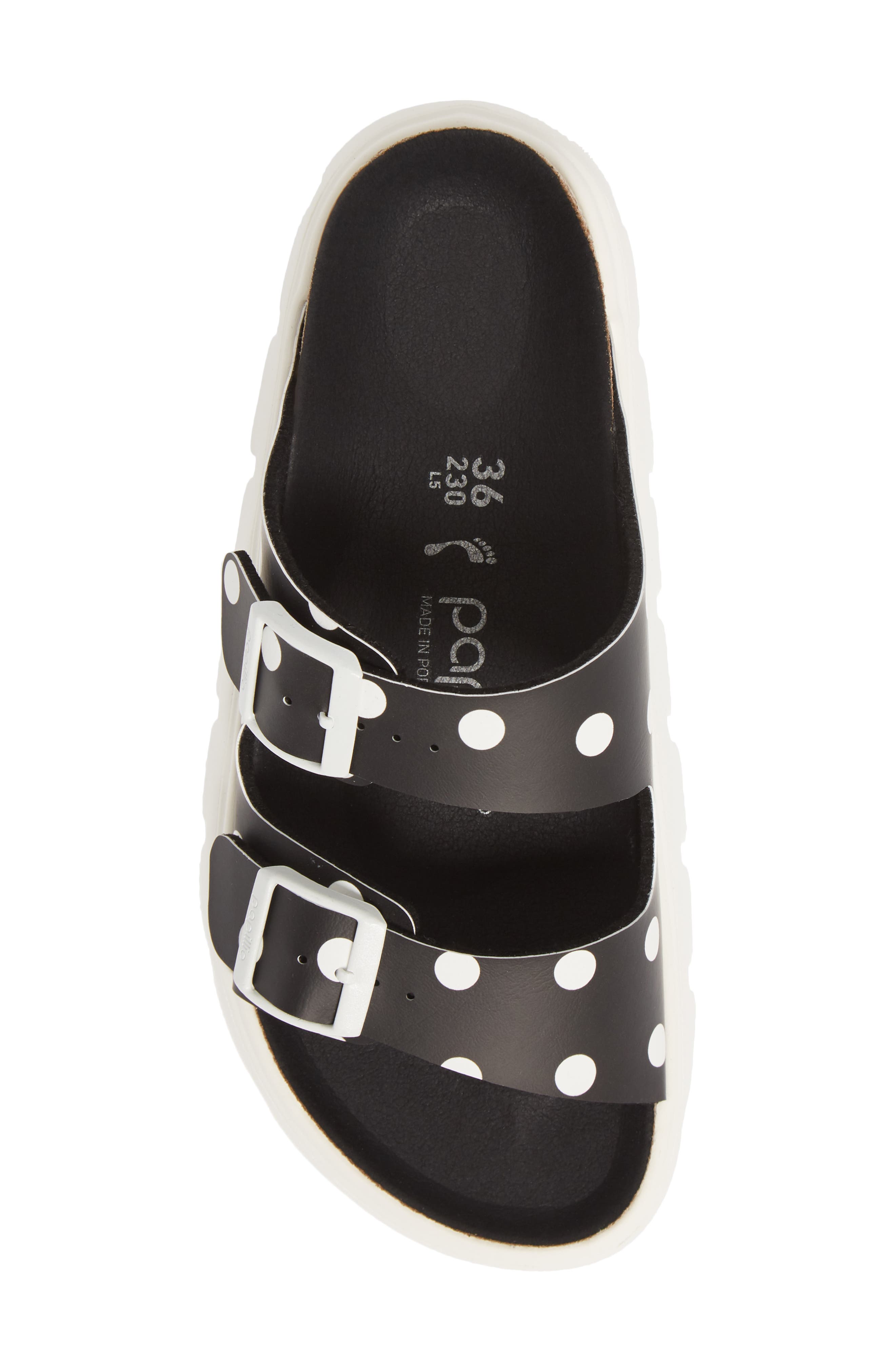 Papillio by Birkenstock Arizona Slide Sandal, Alternate, color, BLACK/ WHITE DOTS