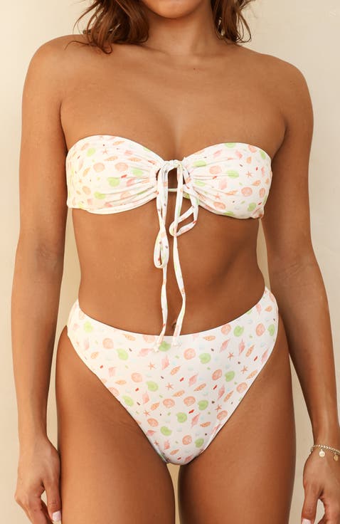 Seashore High Waist Cheeky Bikini Bottom