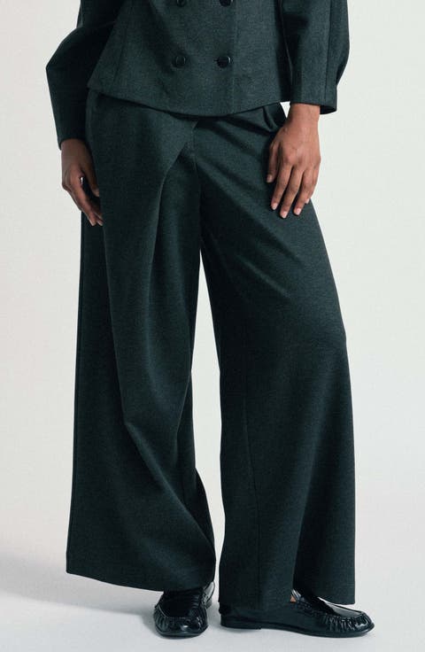 Abi High Waist Wide Leg Ponte Pants
