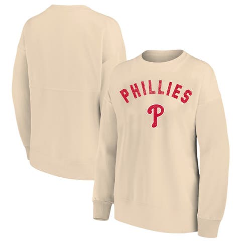 Women's Profile  Oatmeal Philadelphia Phillies Plus Size French Terry Pullover Sweatshirt