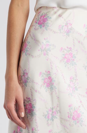 LoveShackFancy Malina Floral Lace Hem Skirt | Nordstrom