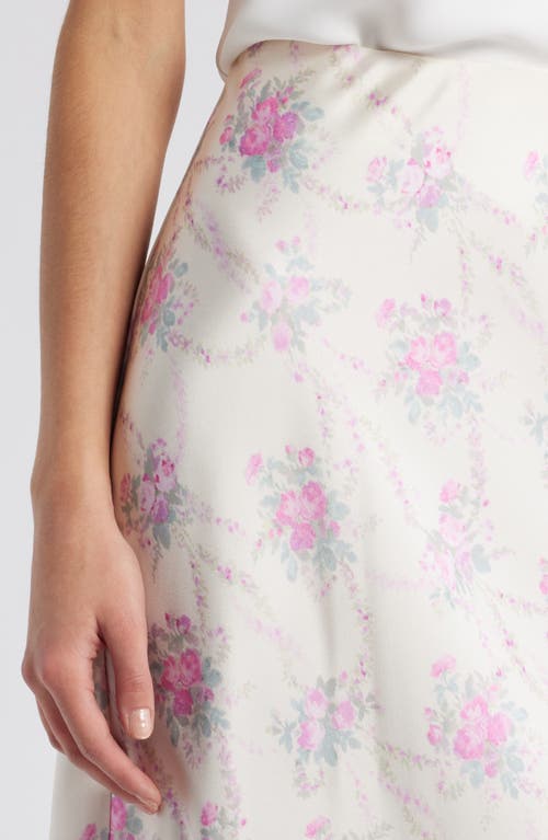 Loveshackfancy Malina Floral Lace Hem Skirt In Rose Picnic