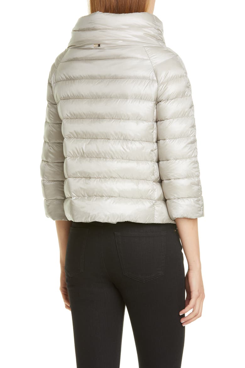 Sofia Down Crop Puffer Jacket, Alternate, color, SILVER