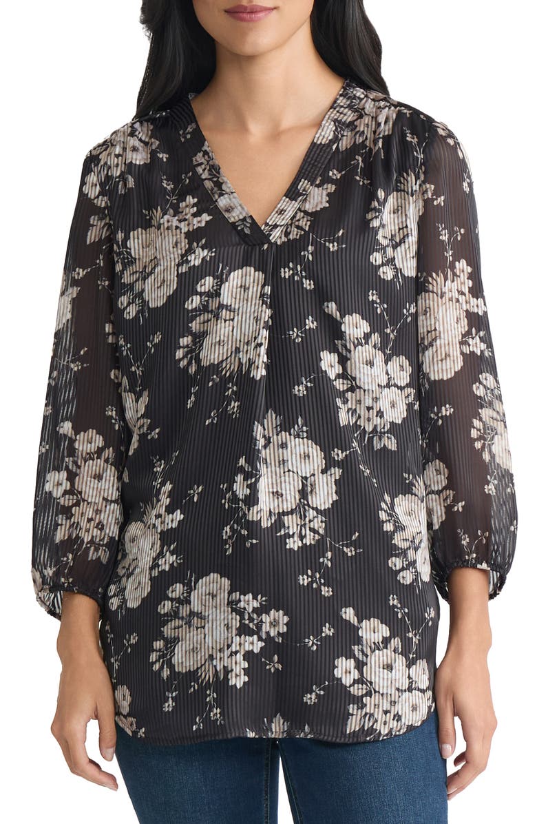 Jones New York Print Top, Main, color, Jones Black Multi