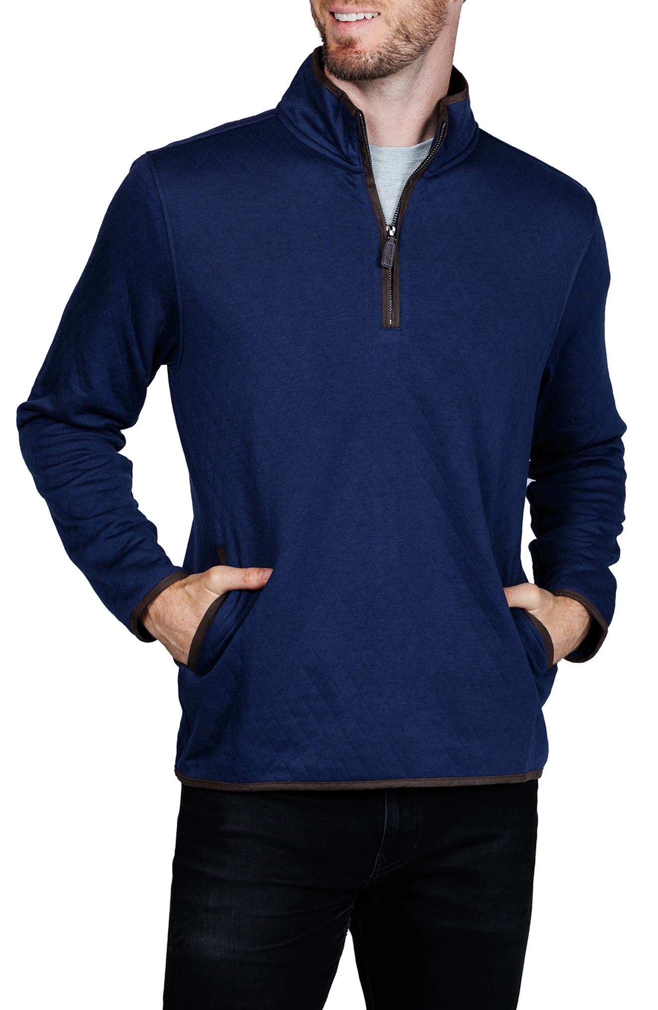 TailorByrd Quilted Quarter Zip Pullover