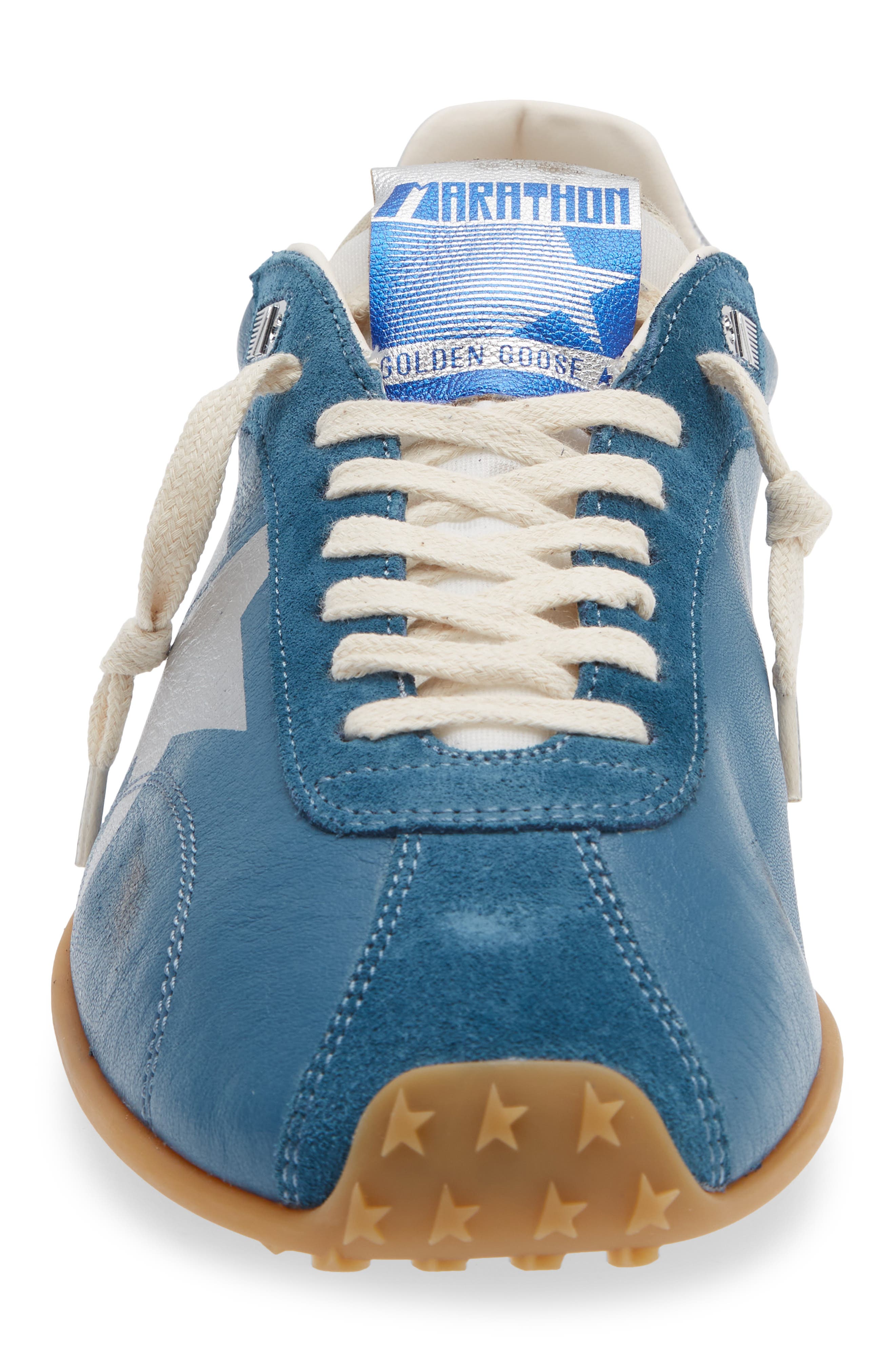 Golden Goose Marathon Speed Sneaker, Alternate, color, Petrol Blue/Silver/Cream