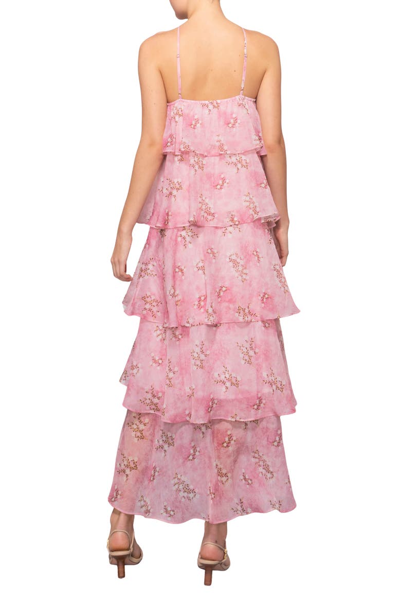 Floral Tiered Maxi Dress, Alternate, color, PINK FLORAL