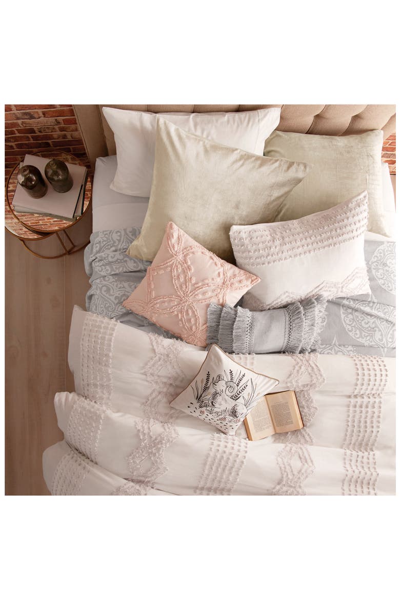 Cut Geo Duvet Cover & Shams Set, Alternate, color, LILAC