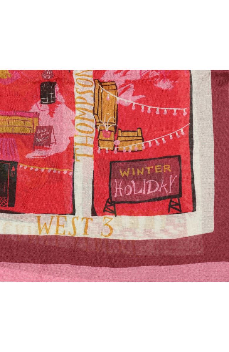 Kate Spade New York holiday rooftops oblong scarf, Alternate, color, 