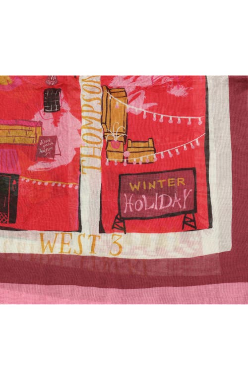 Kate Spade New York Holiday Rooftops Oblong Scarf In Multi